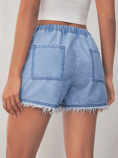 Eleanor – denimshorts med elastisk linning for vår/sommer