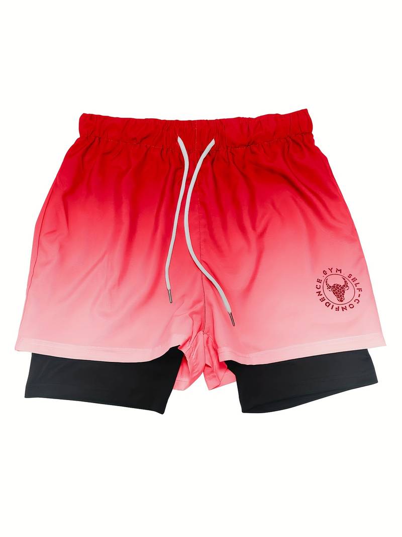 Alexander - 2-i-1 dobbeltlags ombre-shorts for menn