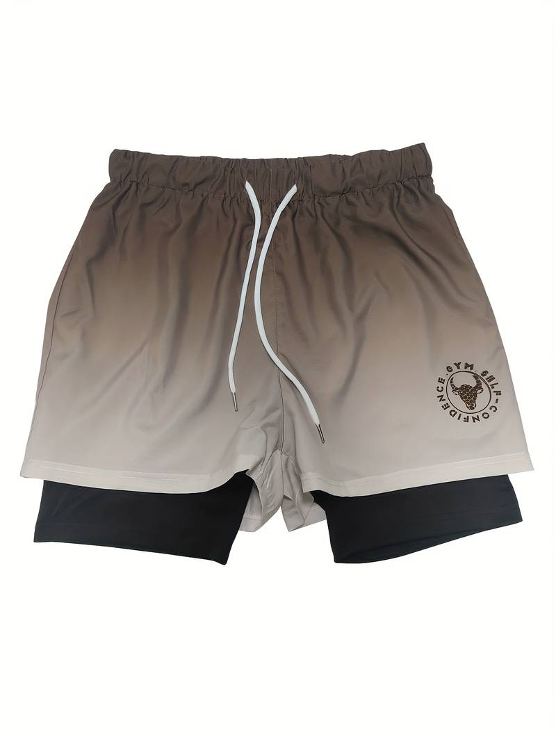 Alexander - 2-i-1 dobbeltlags ombre-shorts for menn