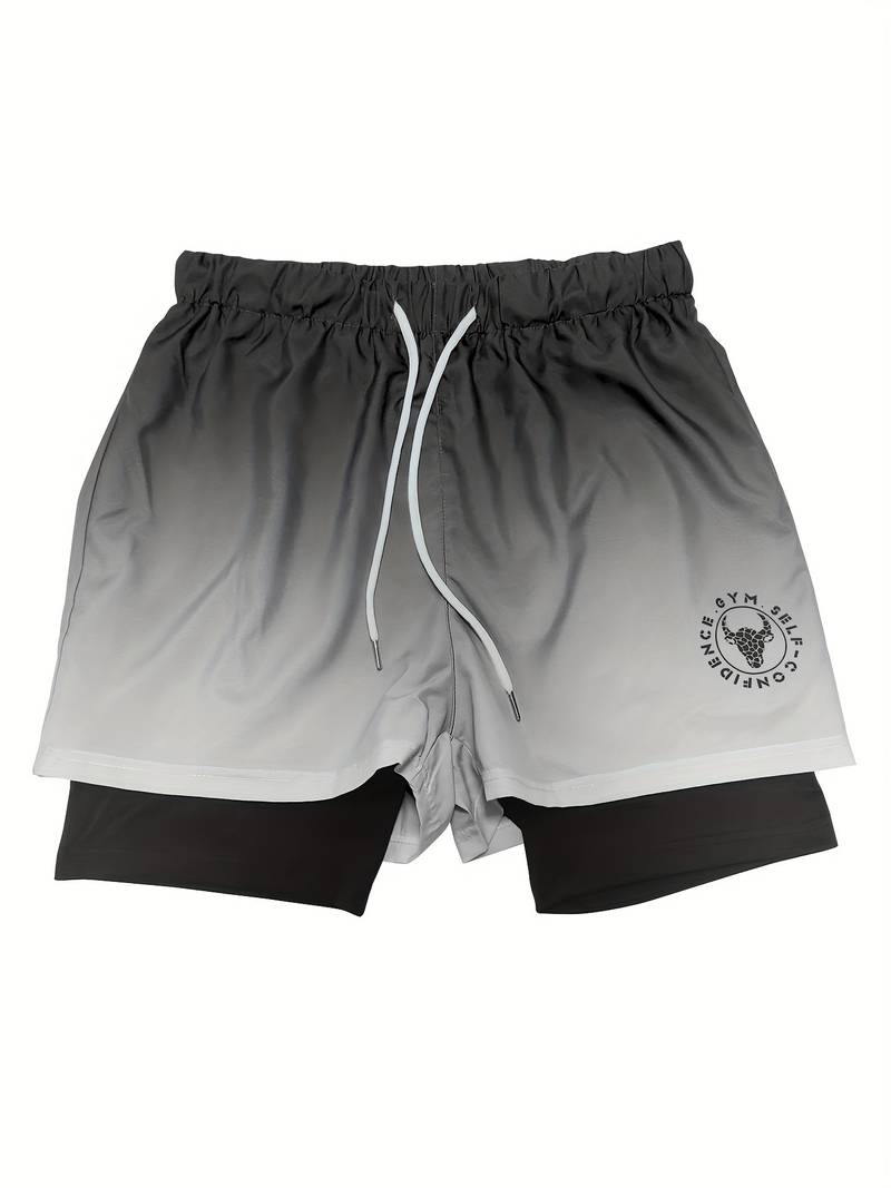 Alexander - 2-i-1 dobbeltlags ombre-shorts for menn