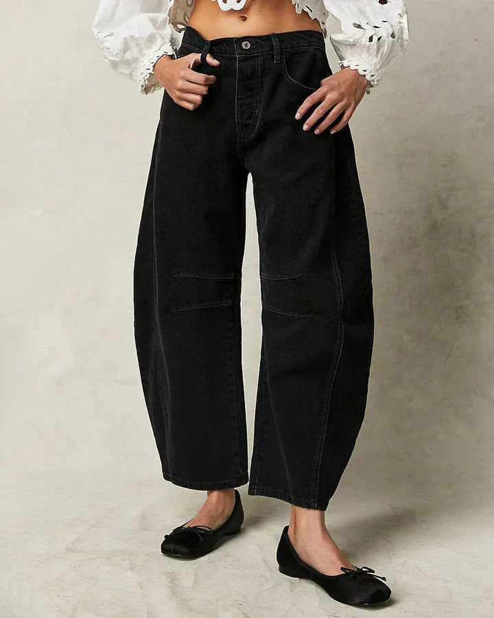 Ava - mid rise barrel jeans for kvinner