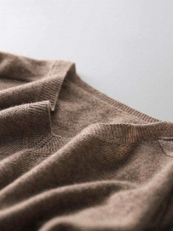 Alison | cashmere strikket genser med v-hals