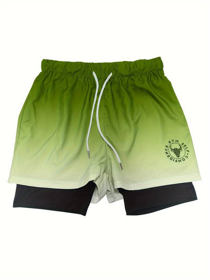 Alexander - 2-i-1 dobbeltlags ombre-shorts for menn