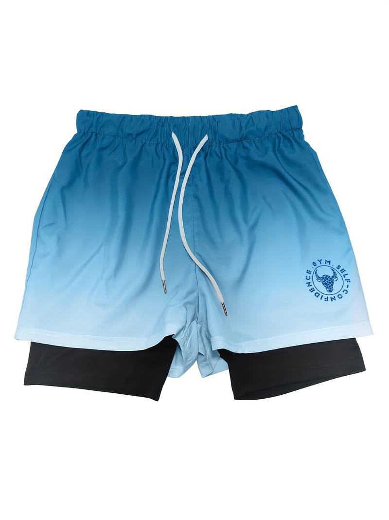 Alexander - 2-i-1 dobbeltlags ombre-shorts for menn